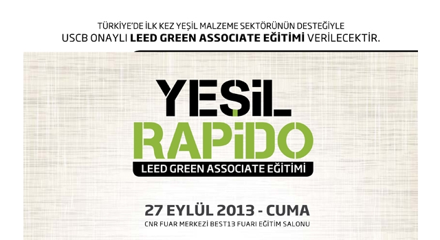 Yeşil Rapido LEED Green Associate Eğitimleri Başlıyor!