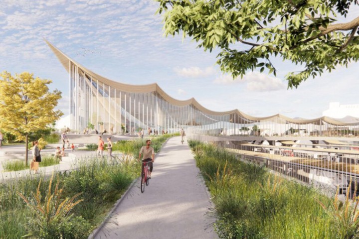 İsveç'teki Fütüristik ve Dalgalı Güneş Çatılı Ulaşım Merkezi