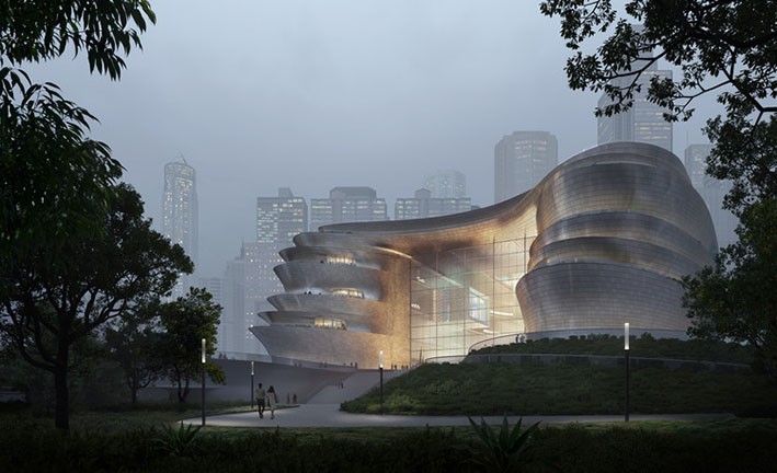 Kıvrımlı Hatlarıyla Shenzhen Yeni Bilim ve Teknoloji Müzesi