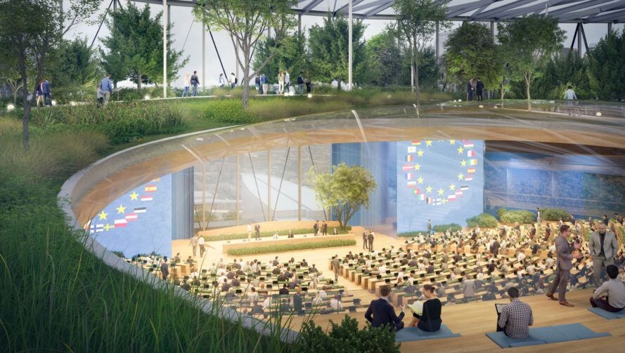 EUROPARC Avrupa Parlamentosu Binasını Bahçeye Dönüştürüyor EUROPARC Avrupa Parlamentosu Binasını Bahçeye Dönüştürüyor