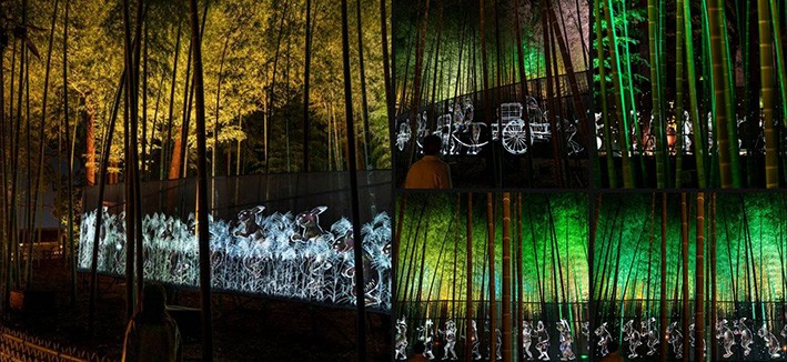 Tarihi Japon Bahçesinde TeamLab Tarafından Tasarlanan Sergi