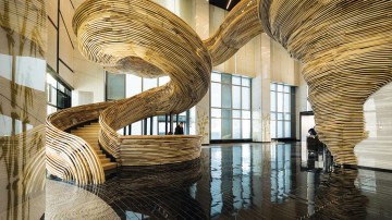 Amerikan Sert Ağaç Uygulamaları 6: Amot Atrium Kulesi Organik Merdiven