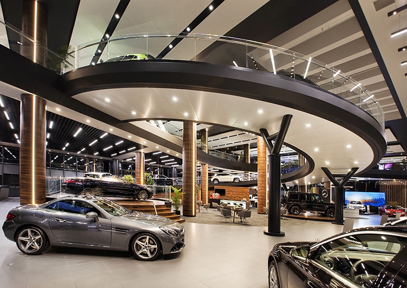 mercedes benz gelecek otomotiv vadipark showroom da boytorun architects imzasi